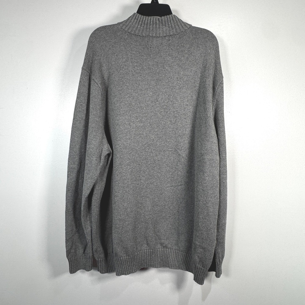 Polo Ralph Lauren Mens 2XLT Gray 100% Cotton Quarter Zip Sweater Pony Logo Tall - Picture 3 of 6